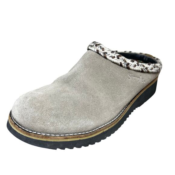 Simple Clog Shoe Size 10 Womens Taupe Tan Suede Comfort Slip On‎ Mule Outdoor - Picture 1 of 11